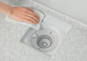 お掃除ラクラク排水口洗いやすいカタチでお手入れが簡単！